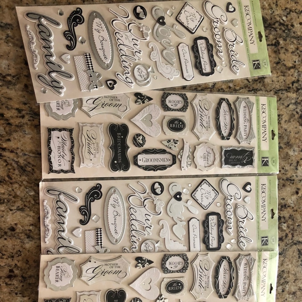 Wedding scrapbook stickers